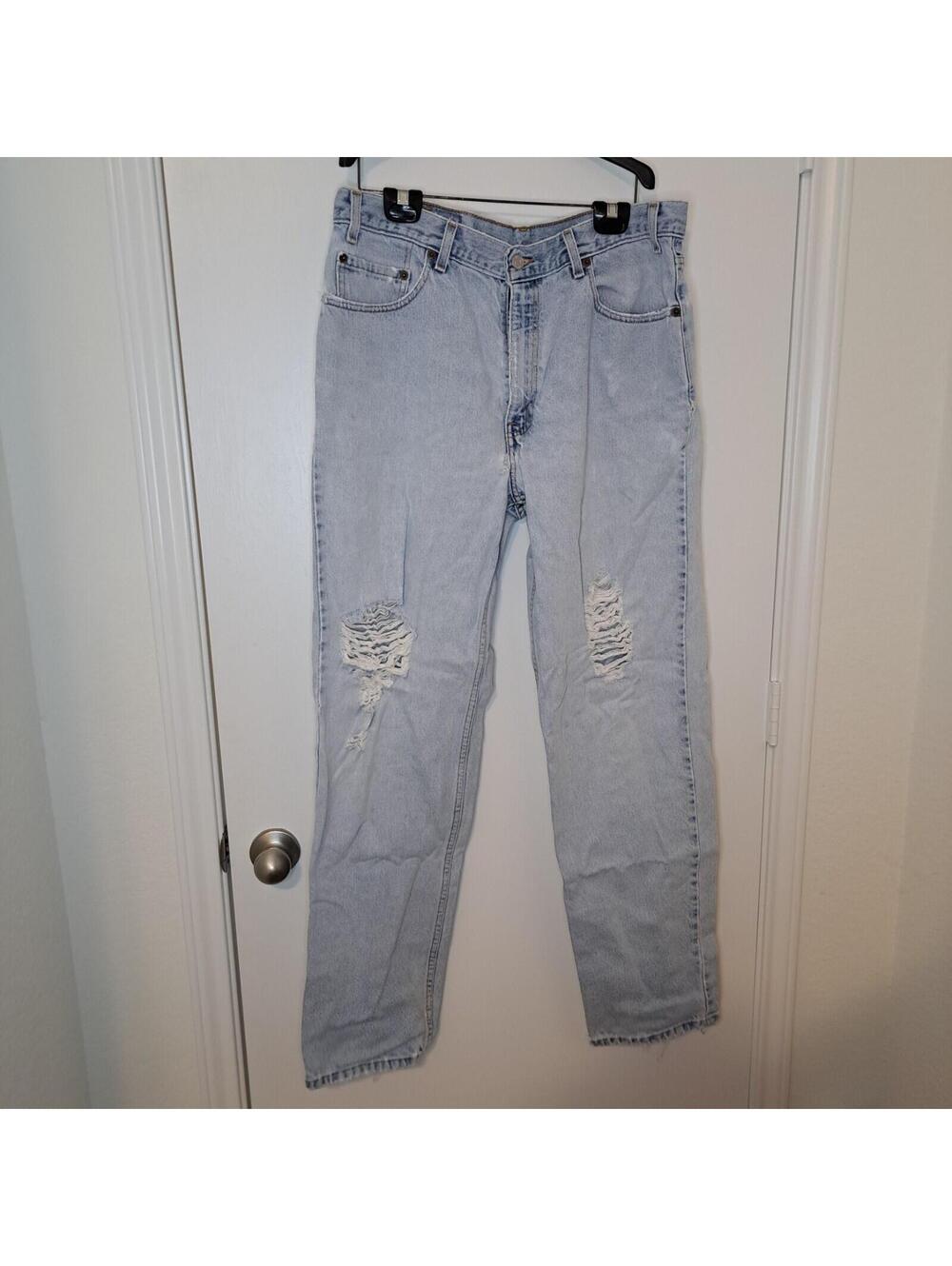 Distressed Y2K Levi's 468 Relaxed Straight Leg Jeans Mens Size 36 X 34 (33 X 32)